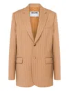 Moschino Pinstripe Blazer In Brown
