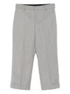 Moschino Pinstripe Cropped Trousers In White