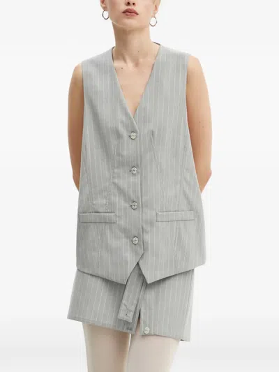 Moschino Pinstripe-pattern Button-fastening Waistcoat In Multi