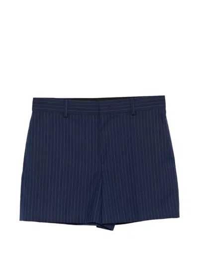 Moschino Pinstripe Shorts In Blue