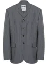 Moschino Wool Pinstripe Jacket In Grey