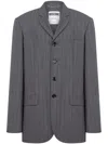 Moschino Pinstriped Wool Single-breasted Blazer In Grey