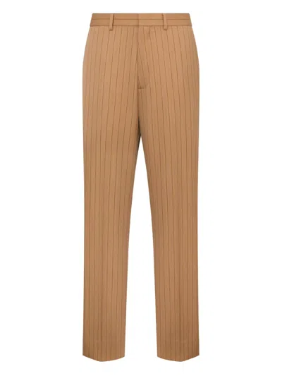 Moschino Pinstriped Tailored Trousers In Brown