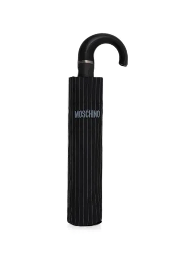 Moschino Pinstripe-print Umbrella In Black