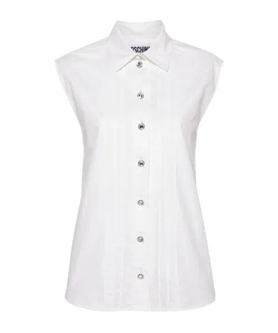 MOSCHINO MOSCHINO PINTUCK DETAILED CURVED HEM SHIRT