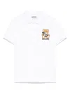 Moschino Poloshirt Aus Pikee In Weiss