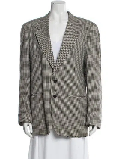Pre-owned Moschino Plaid Print Blazer In Black