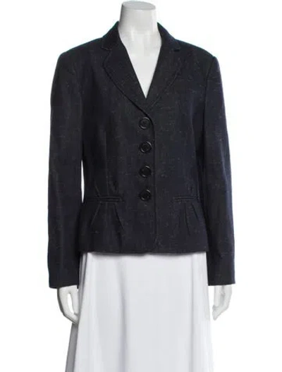 Pre-owned Moschino Plaid Print Blazer In Blue