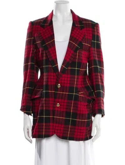Pre-owned Moschino Plaid Print Blazer In Multi