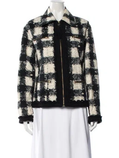 Pre-owned Moschino Plaid Print Jacket In Black