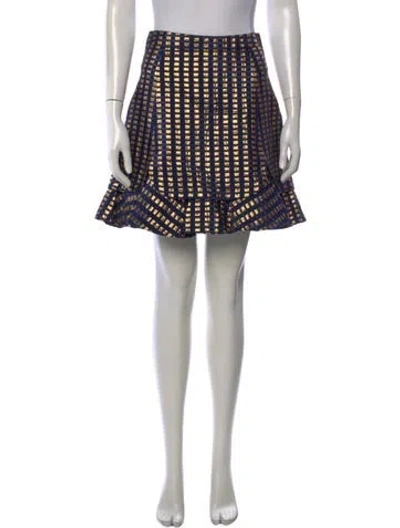Pre-owned Moschino Plaid Print Mini Skirt In Blue