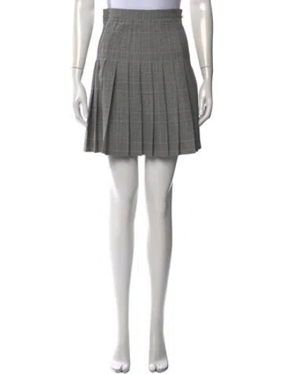 Pre-owned Moschino Plaid Print Mini Skirt In Gray