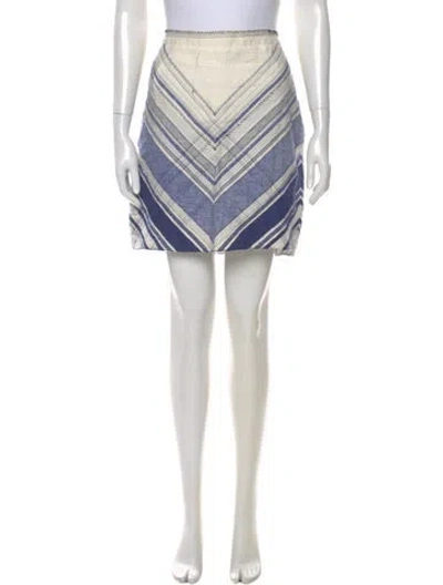 Pre-owned Moschino Plaid Print Mini Skirt In White