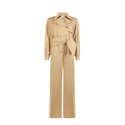 Moschino Plain-coloured Jumpsuit In Brown