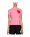 Moschino Plain Knitted T-shirt In Pink