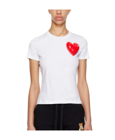 Moschino Plain Knitted T-shirt In White