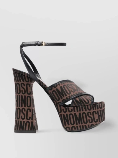 MOSCHINO PLATFORM BLOCK HEEL SANDALS