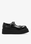 Shop Moschino Platform Leather Loafers