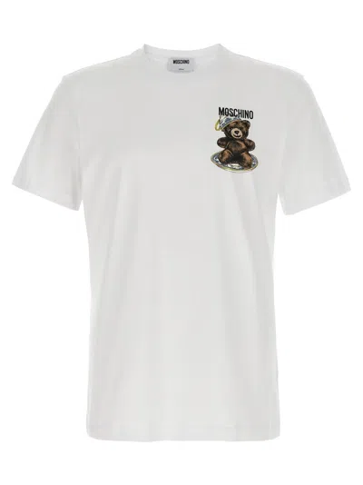 MOSCHINO PLAYFUL BEAR LOGO PRINTED ORGANIC COTTON T-SHIRT