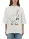 Moschino Playful Cotton T-shirt With Floral Print In White