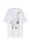 Moschino Goose Print Mini T-shirt Dress In White