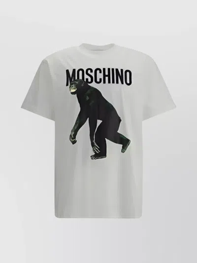 MOSCHINO PLAYFUL MONKEY PRINT COTTON T-SHIRT
