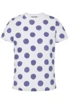 Moschino Playful Polka Dot T-shirt In Soft Cotton In Blue