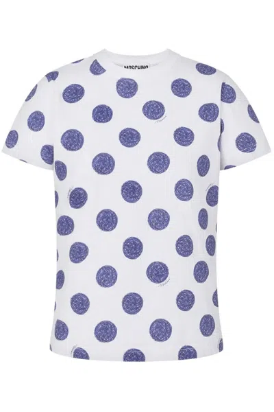 Moschino Couture Ballpoint Pen Polka Dots Tshirt In Multi