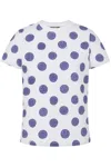 Moschino Playful Polka Dot T-shirt In Soft Cotton In White