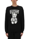 Moschino Teddy Print Cotton Crewneck Sweatshirt