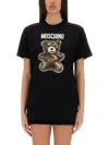 Moschino Graphic Print Crew Neck Short Sleeve T-shirt In Black