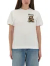 Moschino Crew Neck Graphic Print Short Sleeves Top In White