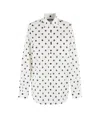 Moschino Ivory Cotton Voile Shirt With Polka Dot Pattern In White