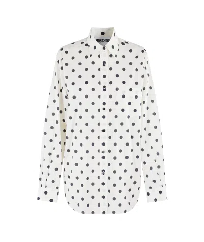 MOSCHINO MOSCHINO PLEAT DETAILED POLKA-DOT SHIRT