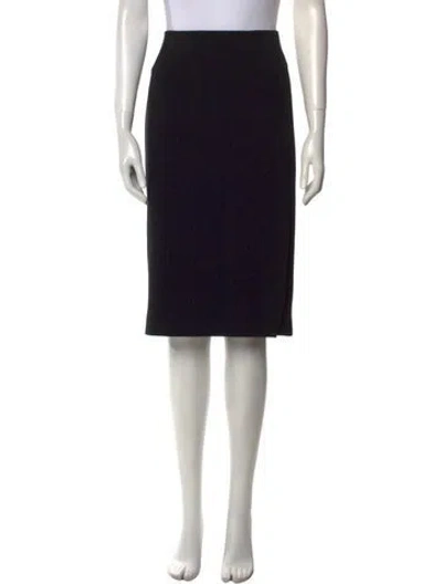 Pre-owned Moschino Pleated Accents Knee-length Skirt In Black