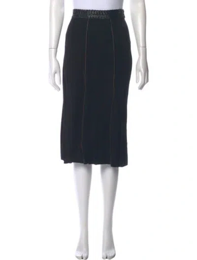 Pre-owned Moschino Pleated Accents Knee-length Skirt In Black