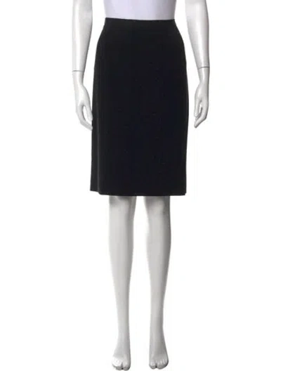 Pre-owned Moschino Pleated Accents Knee-length Skirt In Black