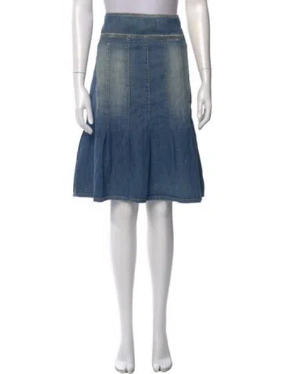 Pre-owned Moschino Pleated Accents Knee-length Skirt In Blue