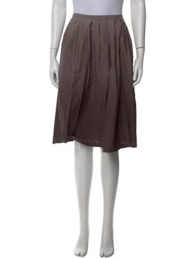 Pre-owned Moschino Pleated Accents Knee-length Skirt In Brown