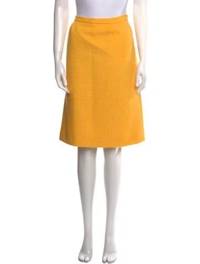 Pre-owned Moschino Pleated Accents Knee-length Skirt In Yellow