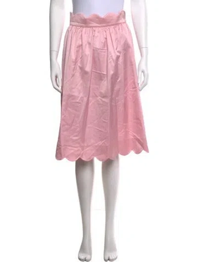 Pre-owned Moschino Pleated Accents Midi Length Skirt In Pink