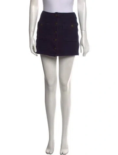 Pre-owned Moschino Pleated Accents Mini Skirt In Blue