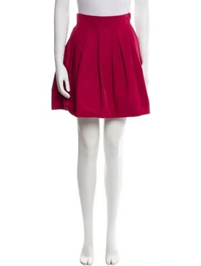 Pre-owned Moschino Pleated Accents Mini Skirt In Red
