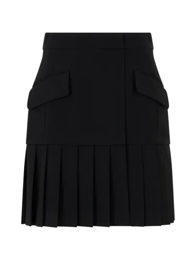 Moschino Pleated Flap-pocket Mini Skirt In Black
