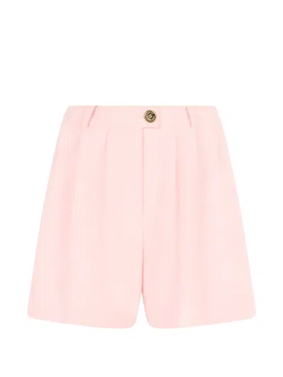 Moschino Pleated High-waisted Tailored Shorts In Pink