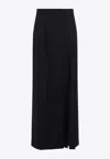 Moschino High-waisted Black Maxi Skirt With Pleated Design In Black
