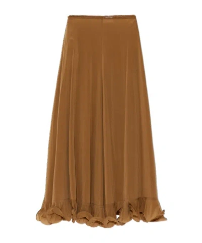 Moschino Pleated Midi Skirt In Animal Print