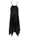 Moschino Pleated Ruffled Dress In Black
