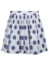 Moschino Couture Ballpoint Pen Polka Dots Pleated Skirt In Blue