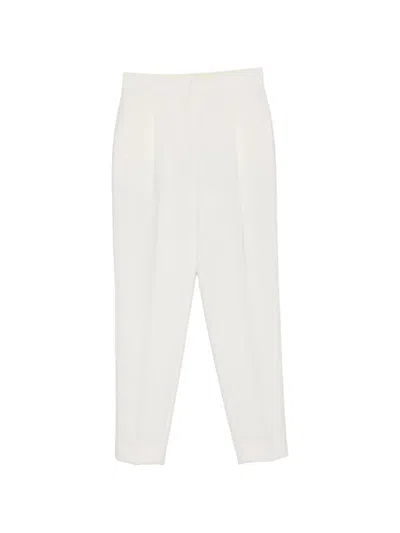 Moschino Pleated Tapered Trousers In White